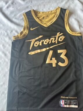 Nike Black and Gold Toronto Basketball Jersey #43